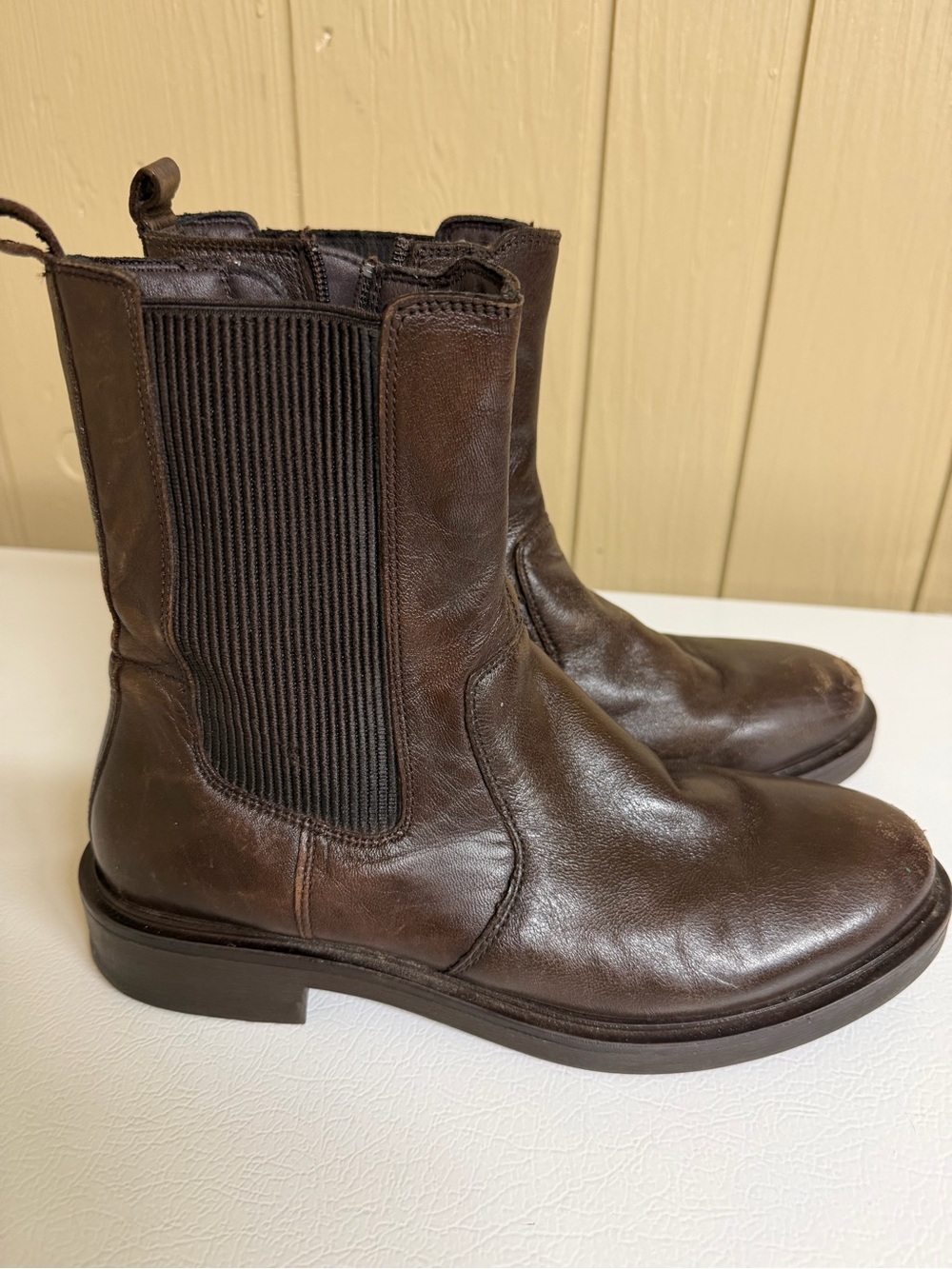 Womens Brown Leather Chelsea Boots